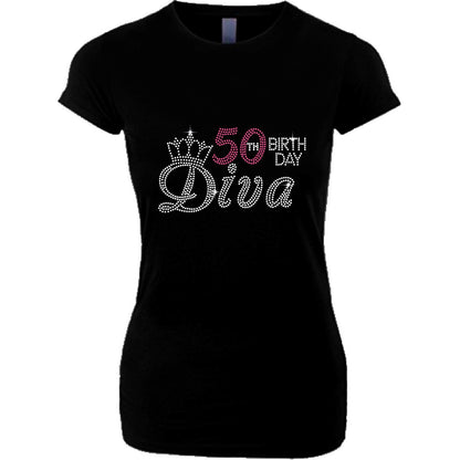 Birth Day Diva Rhinestone T Shirt