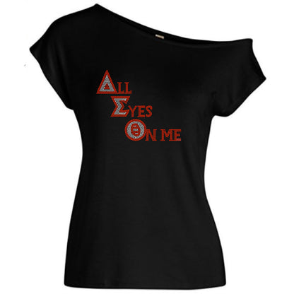 Delta Sigma Theta All Eyes On Me Off Shoulder Tee