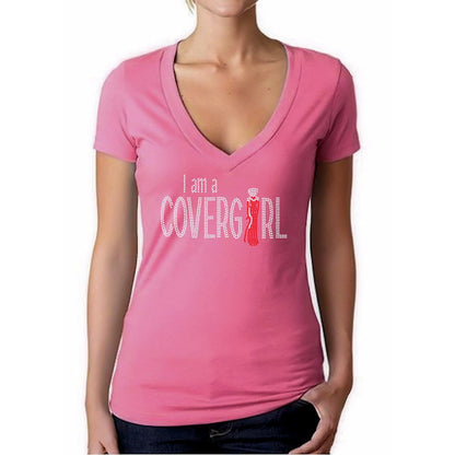 I Am A Covergirl Rhinestone T Shirt