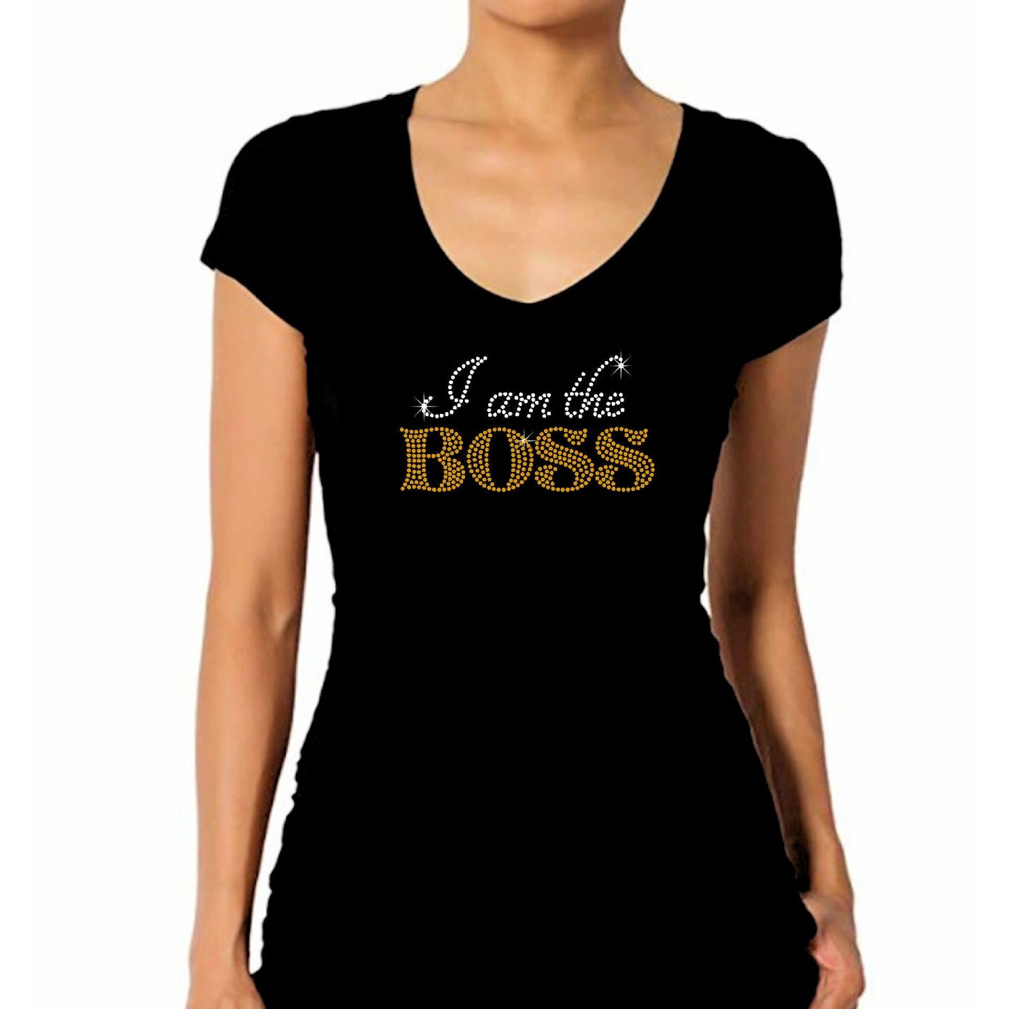 I Am The Boss Rhinestone T-Shirt