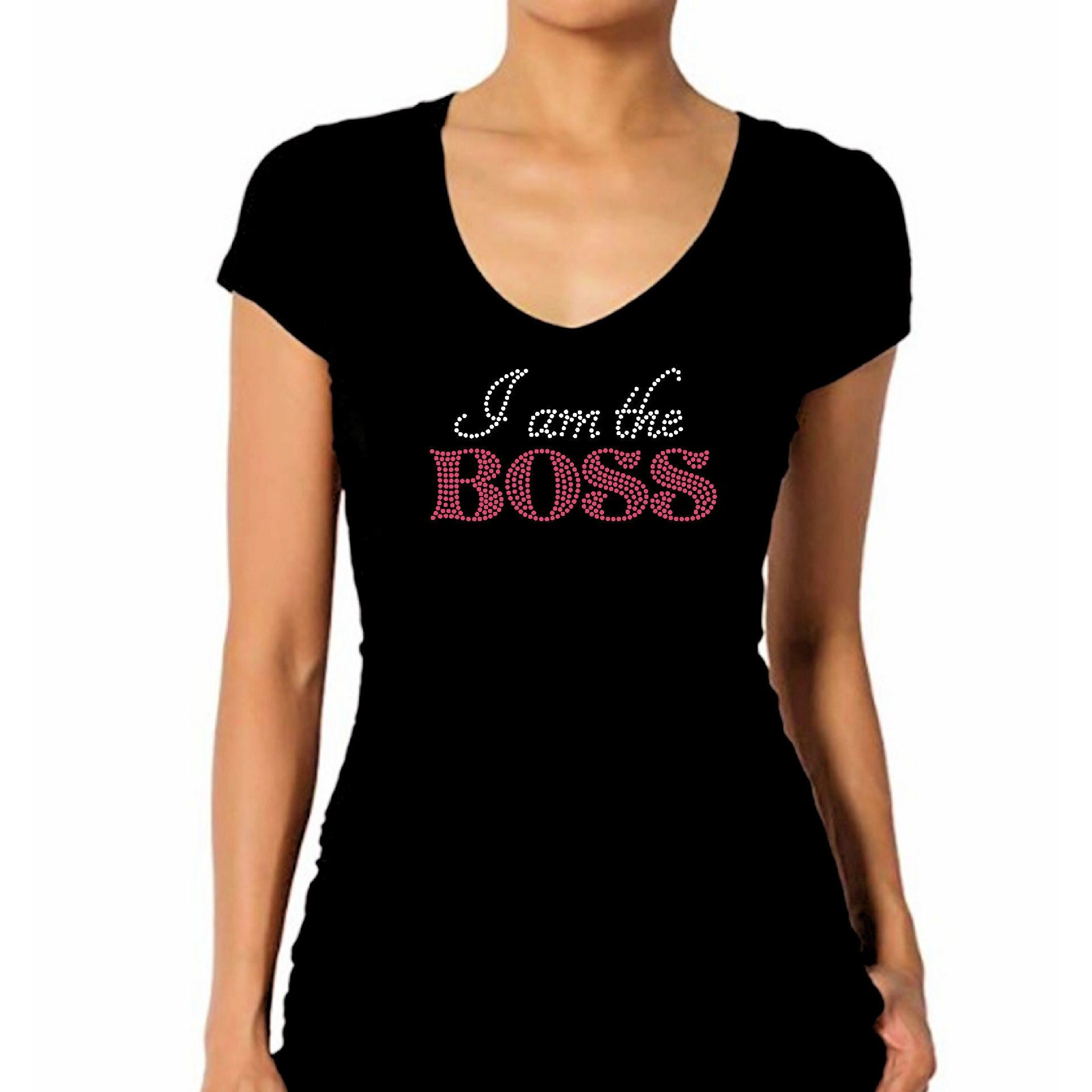 I Am The Boss Rhinestone T-Shirt