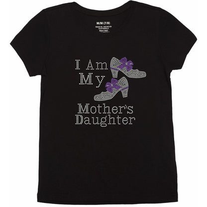 I Am My Mothers Daughter Youth Girls Rhinestone Tee