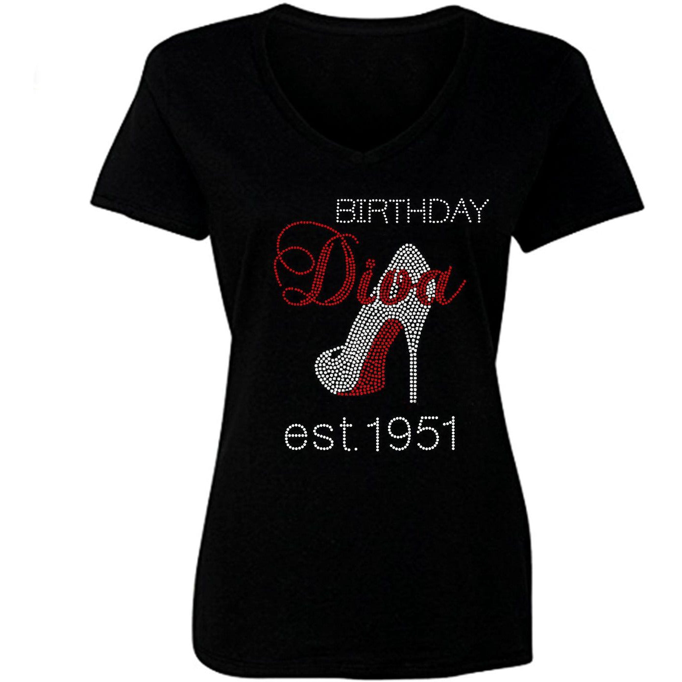 Birthday Diva Est. 1951 Rhinestone T-Shirt