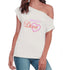 Birthday Diva With Heart Rhinestone Off Shoulder T-Shirt