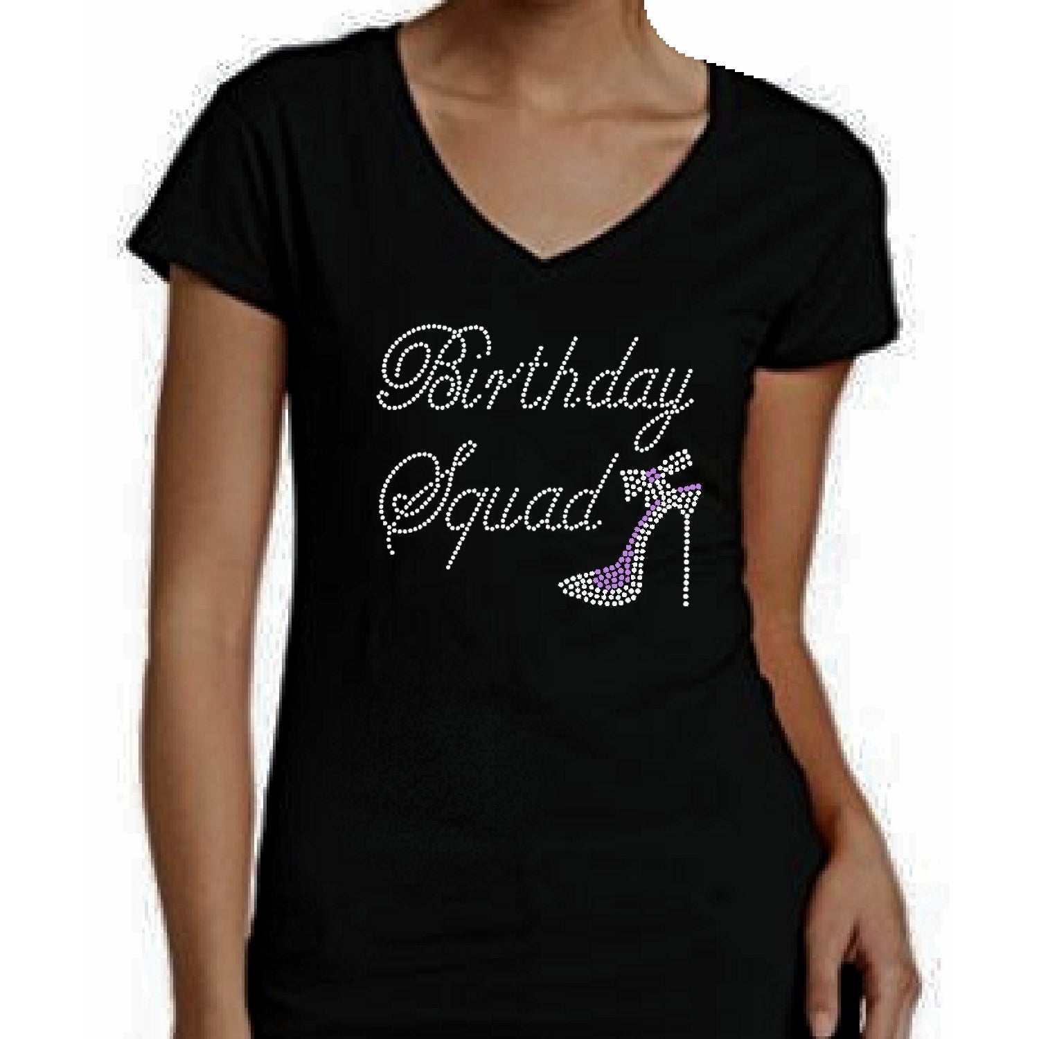 Birthday Squad Rhinestone Shoe T Shirt