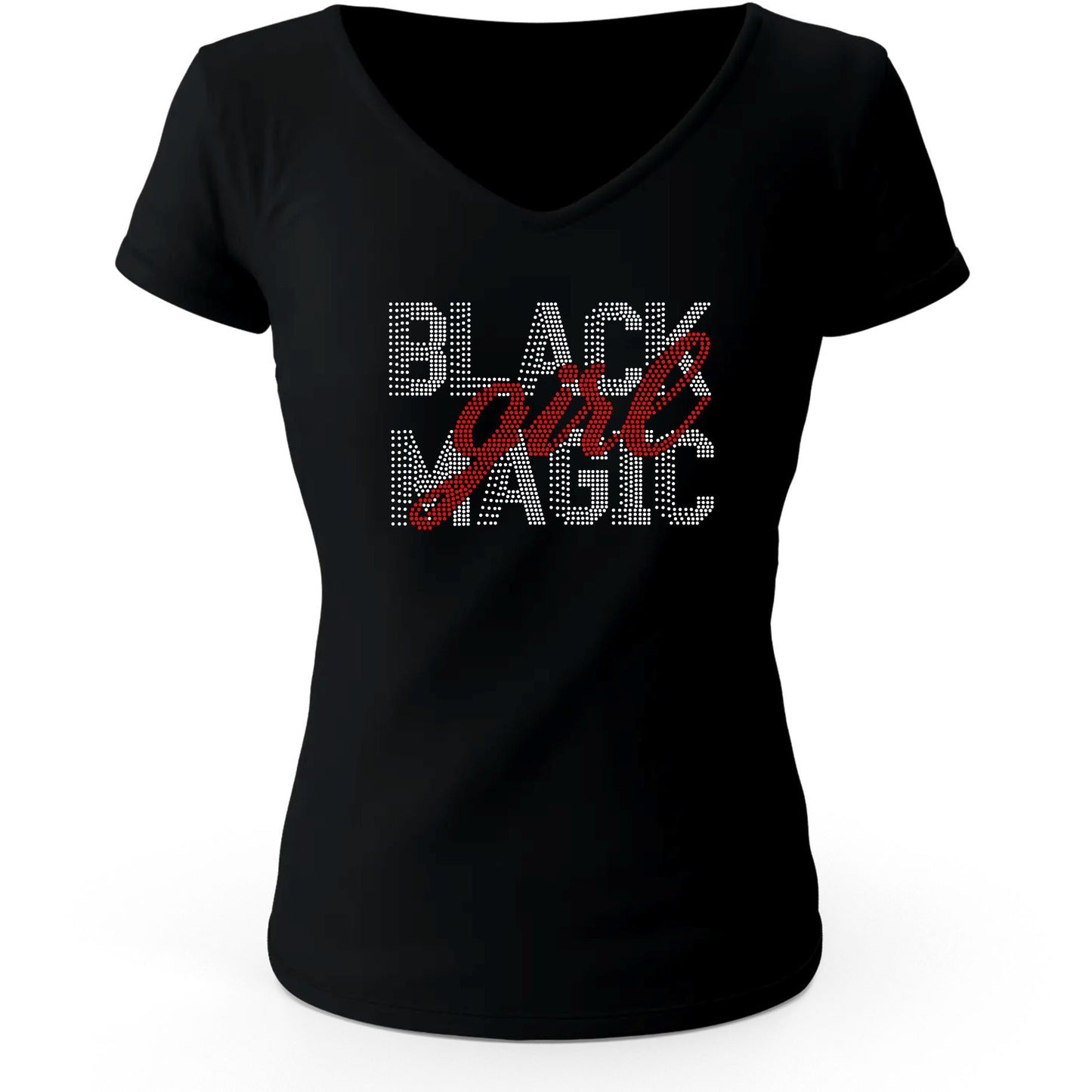 Black Girl Magic Rhinestone Bling T Shirt