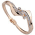 Rose Gold Rhinestone Wave Bangle Bracelet
