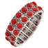 Two Row Red Bead Stretch Bracelet