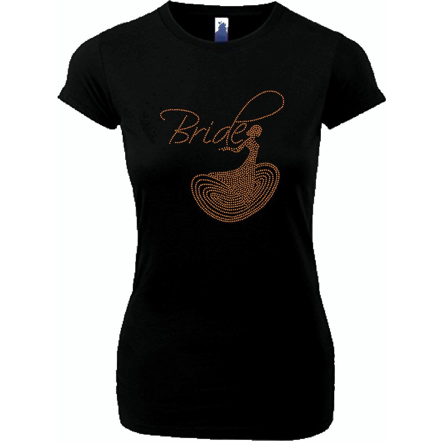 Bride In Wedding Dress Rhinestone T Shirt L / Black / Unisex Bride In Wedding Dress Rhinestone T Shirt L / Black / Unisex