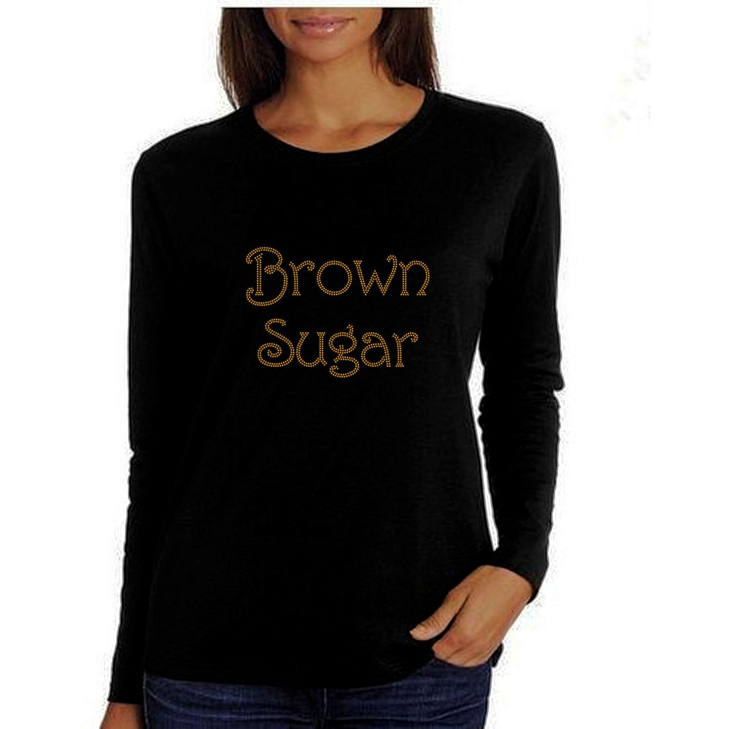 Brown Sugar Rhinestone Self Expression Tee