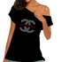 Christ Centered Rhinestone Black Off Shoulder
