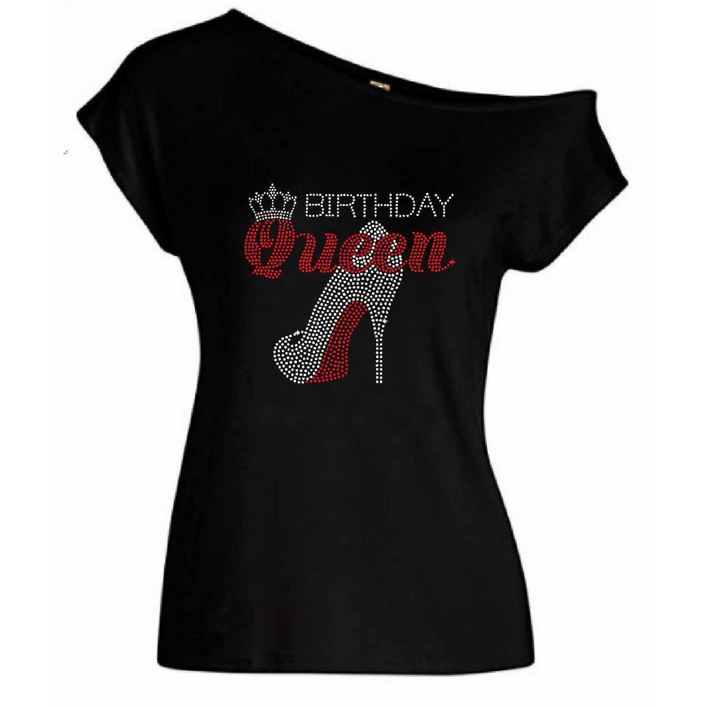 Birthday Queen with Crown Rhinestone T Shirt