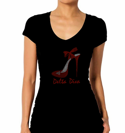 Delta Divas Rhinestone Shoe T Shirt