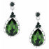 Emerald Rhinestone Teardrop Dangle Earrings