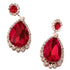 Ruby Rhinestone Teardrop Dangle Earrings