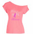 Faith Love Hope Breast Cancer Awareness Rhinestone Off The Shoulder Tee