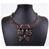 Rhinestone Butterfly Pendant Statement Necklace