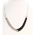 Silver and Black TwoTone Multi Stand Chain Necklace