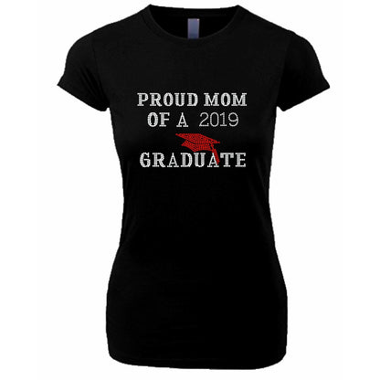 Proud Mom of Graduate Rhinestone T Shirt