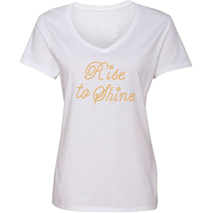 Rise to Shine Self Expression Rhinestone T Shirt