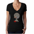 Sasha Rhinestone Studded Afro Hair Style Lady T Shirt