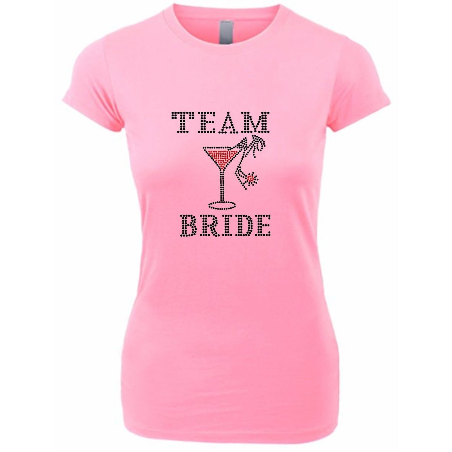 Team Bride Rhinestone Martini Glass T Shirt