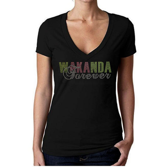 Wakanda Forever AKA Rhinestone T Shirt