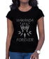Wakanda Forever Rhinestone Mask Womens T Shirt