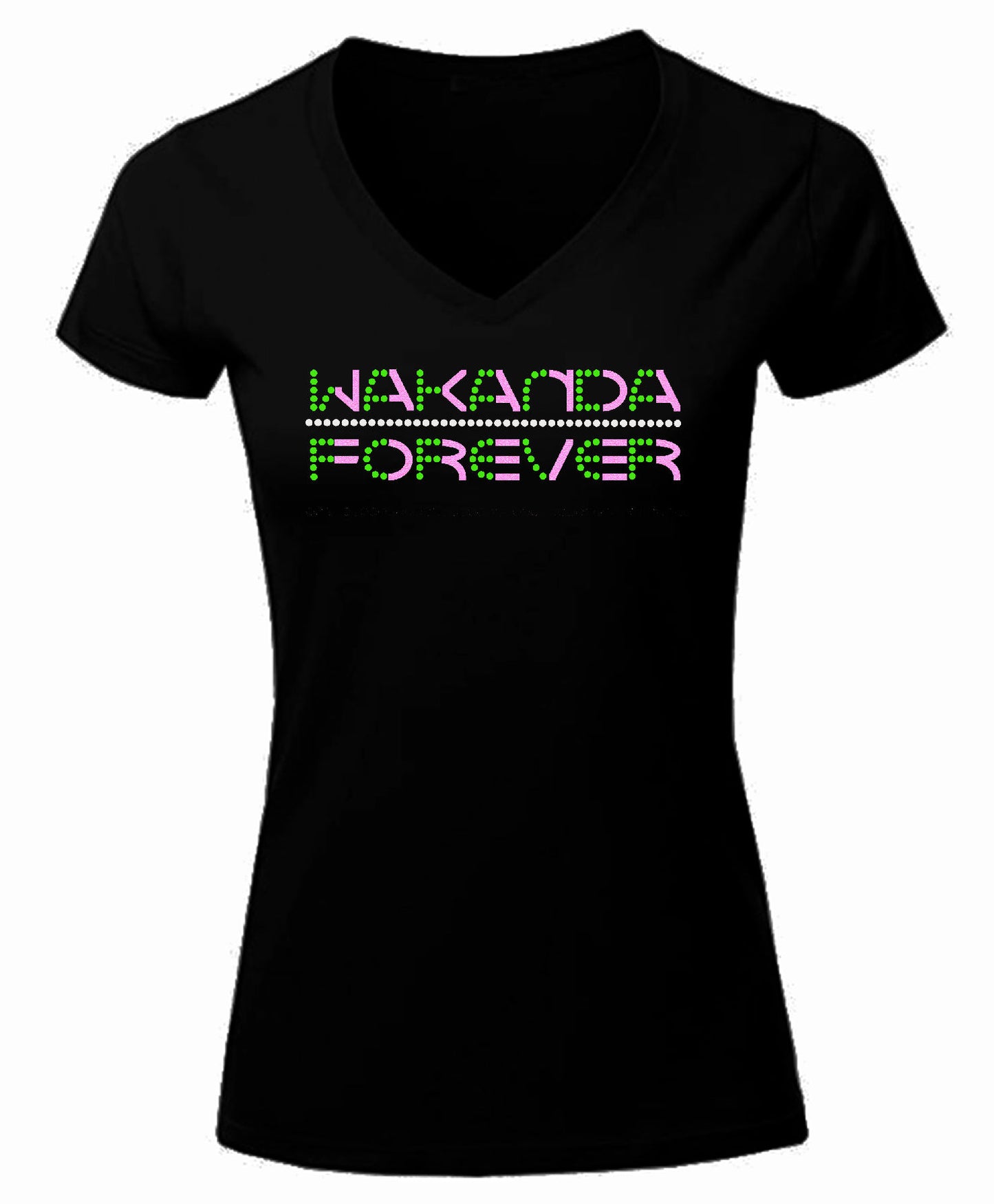 Wakanda Forever Rhinestone Glitter T-Shirt