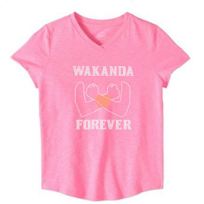 Wakanda Forever Girls Warrior Rhinestone Tee